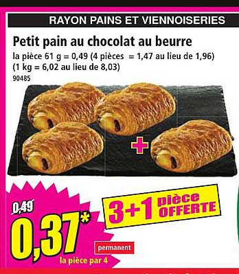 Petit pain au chocolat au beurre