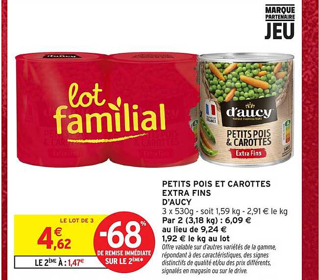 PETITS POIS ET CAROTTES EXTRA FINS D'AUCY