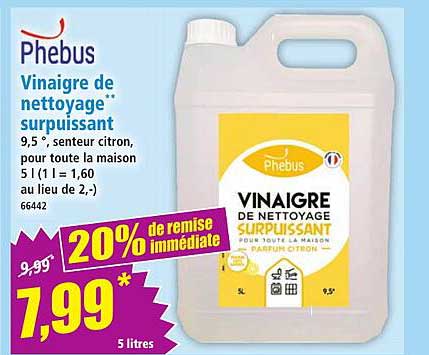 Phebus Vinaigre de nettoyage surpuissant