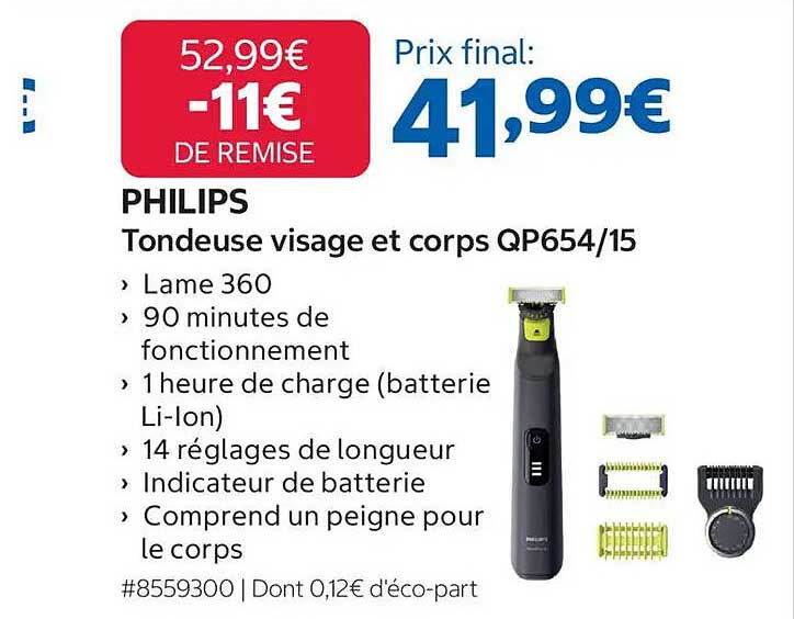 PHILIPS Tondeuse visage et corps QP654/15