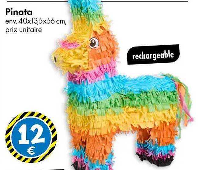 Pinata env. 40x13,5x56 cm, prix unitaire rechargeable