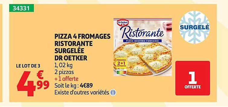 PIZZA 4 FROMAGES RISTORANTE SURGELÉE DR OETKER