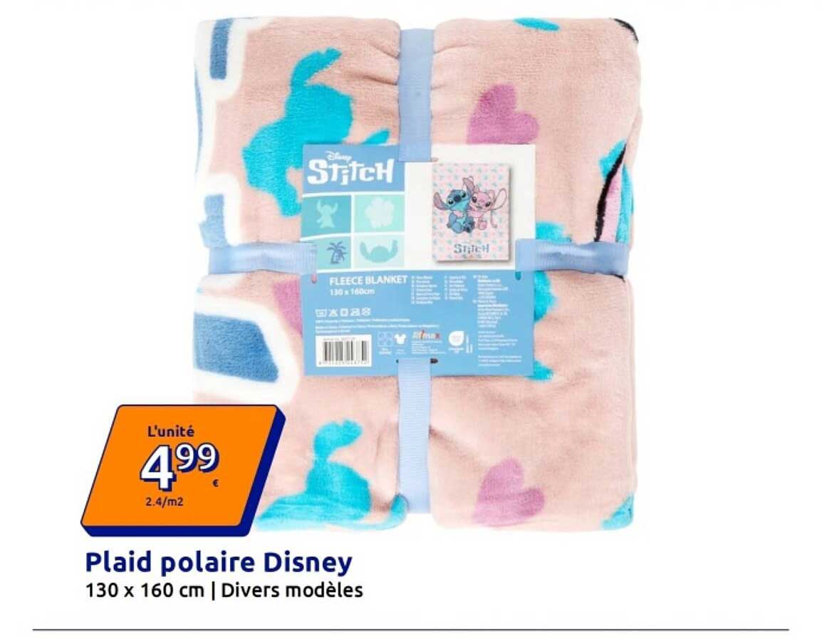 Plaid polaire Disney 130 x 160 cm | Divers modèles