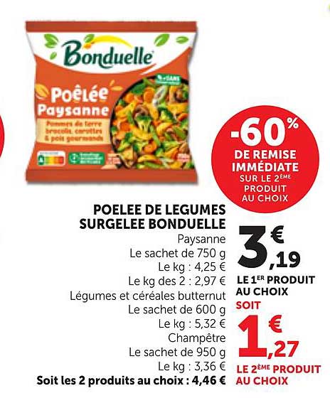 POELEE DE LEGUMES SURGELEE BONDUELLE