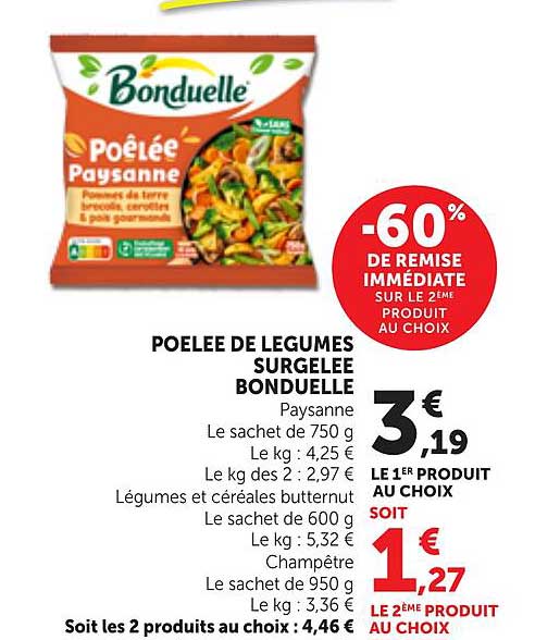POELEE DE LEGUMES SURGELEE BONDUELLE