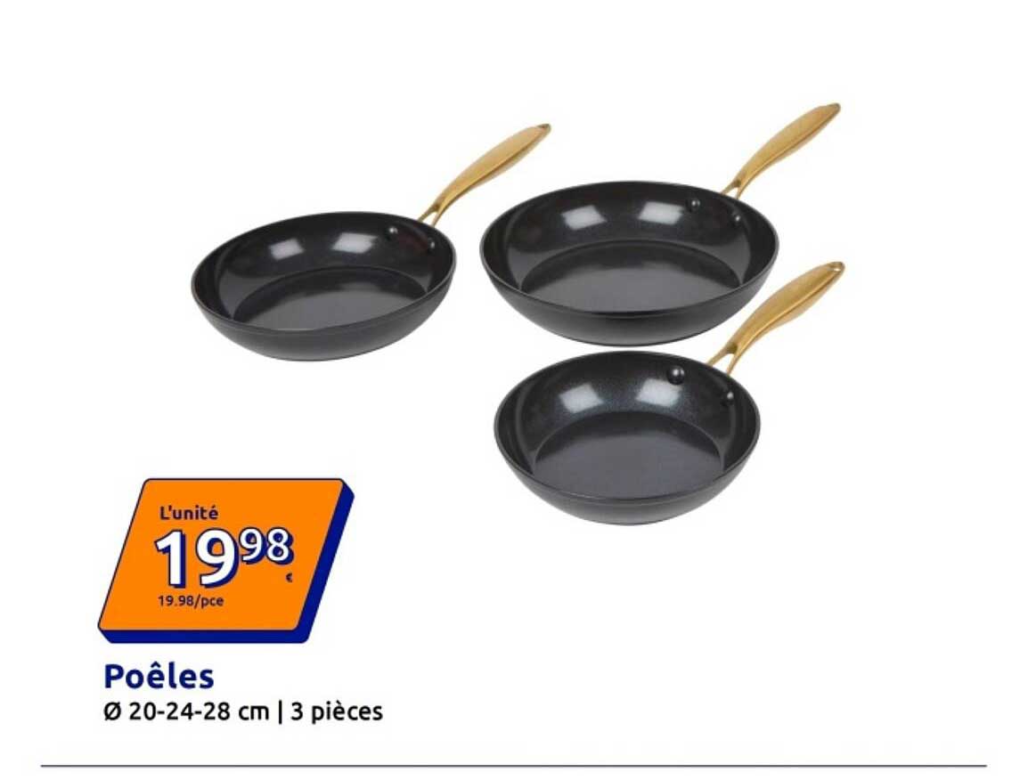 Poêles Ø 20-24-28 cm | 3 pièces