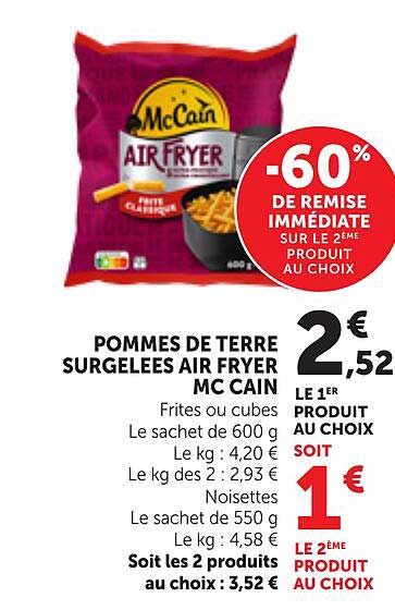 POMMES DE TERRE SURGELEES AIR FRYER MC CAIN