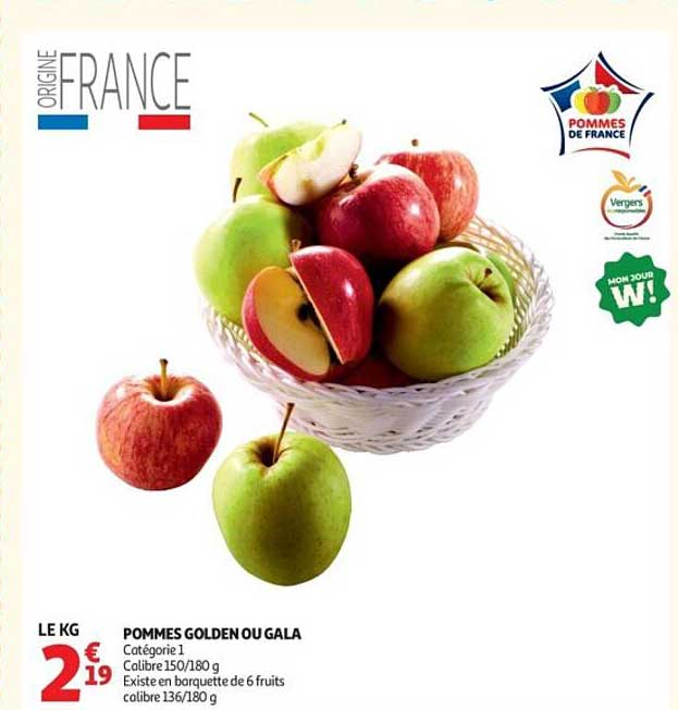 POMMES GOLDEN OU GALA