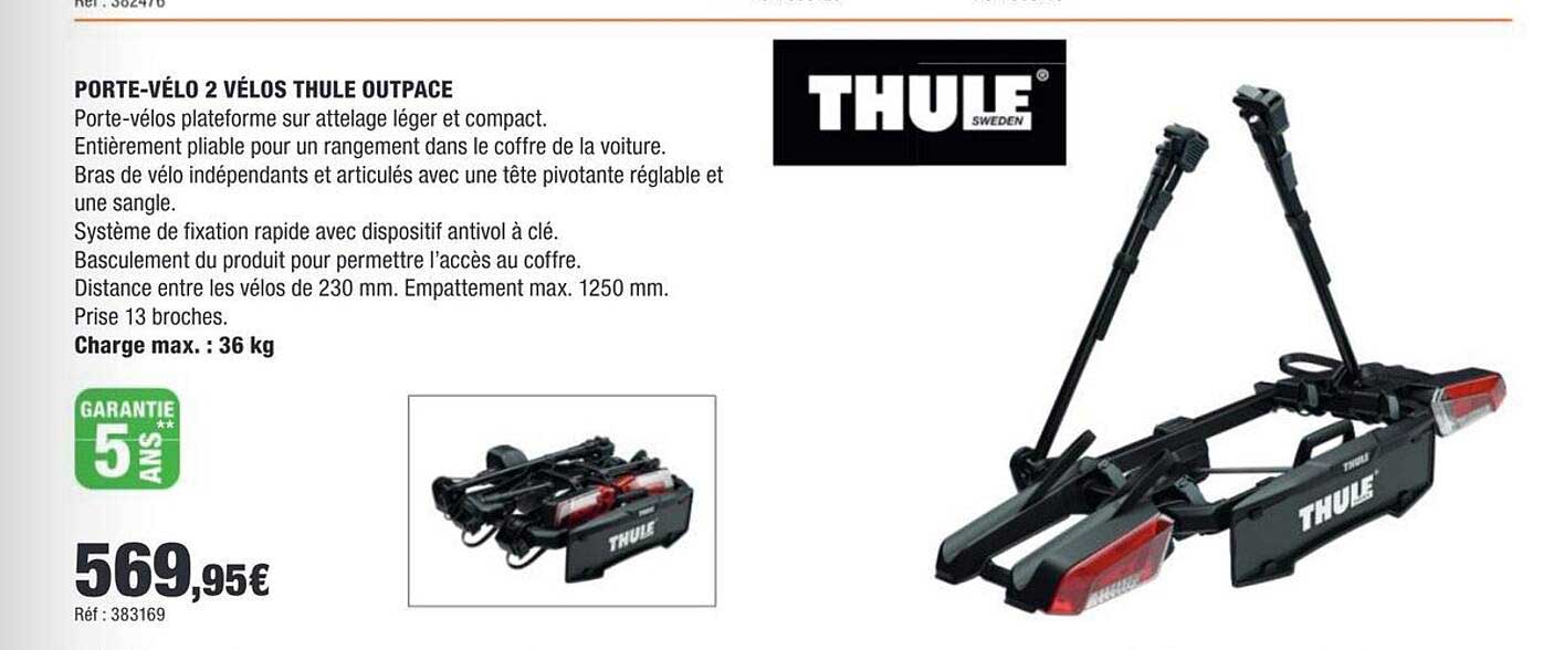 PORTE-VÉLO 2 VÉLOS THULE OUTPACE