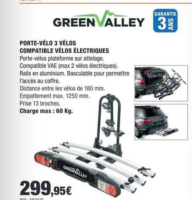 PORTE-VÉLO 3 VÉLOS COMPATIBLE VÉLOS ÉLECTRIQUES