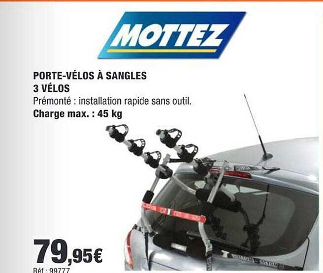 PORTE-VÉLOS À SANGLES 3 VÉLOS