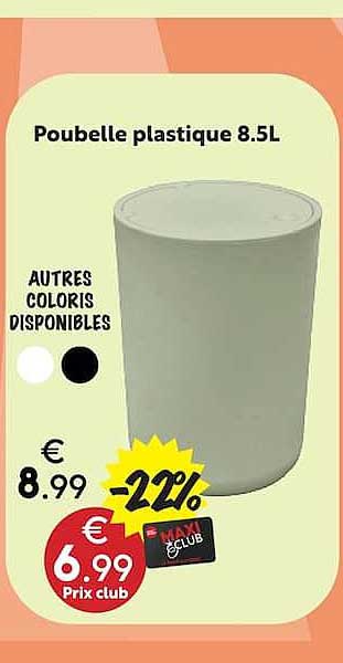 Poubelle plastique 8,5L