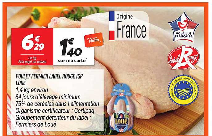 POULET FERMIER LABEL ROUGE IGP LOUÉ