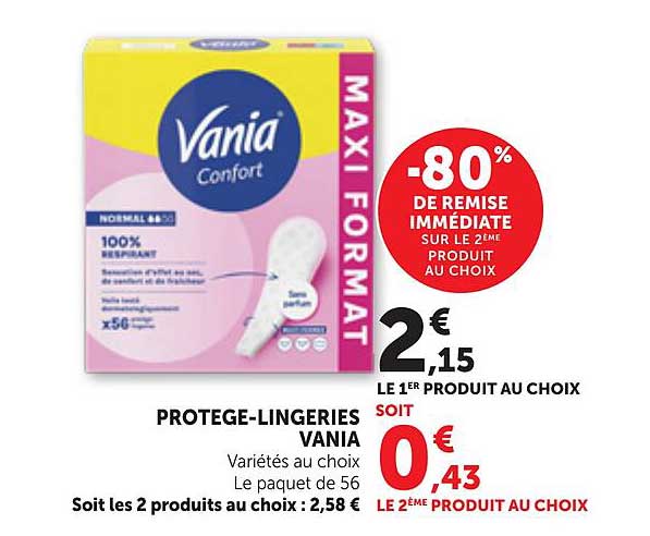 PROTEGE-LINGERIES VANIA Variétés au choix Le paquet de 56