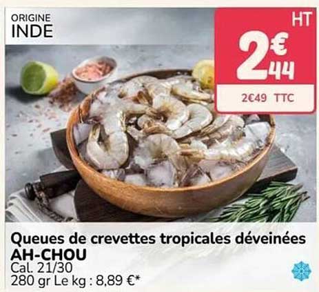 Queues de crevettes tropicales déveinées AH-CHOU
