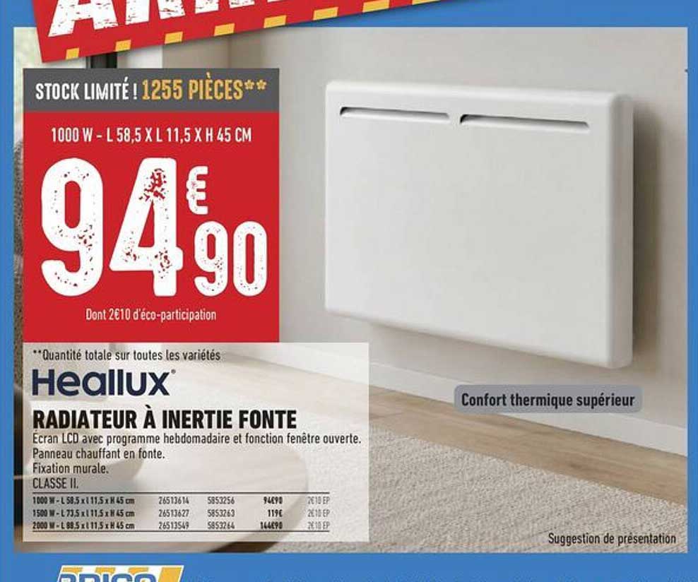 Radiateur à inertie fonte Heallux