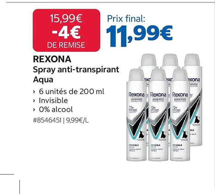 REXONA Spray anti-transpirant Aqua