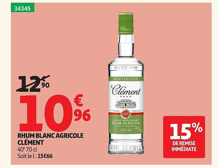 RHUM BLANC AGRICOLE CLÉMENT