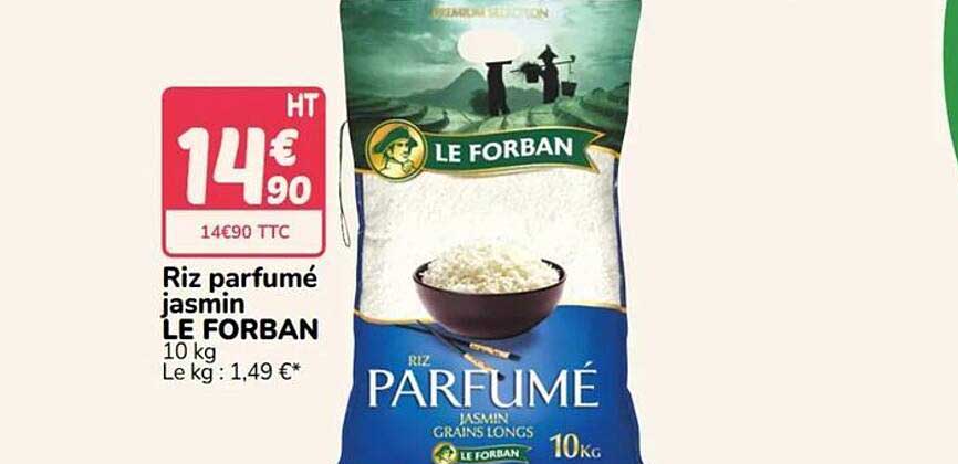 Riz parfumé jasmin LE FORBAN 10 kg