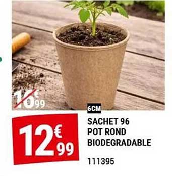 SACHET 96 POT ROND BIODEGRADABLE