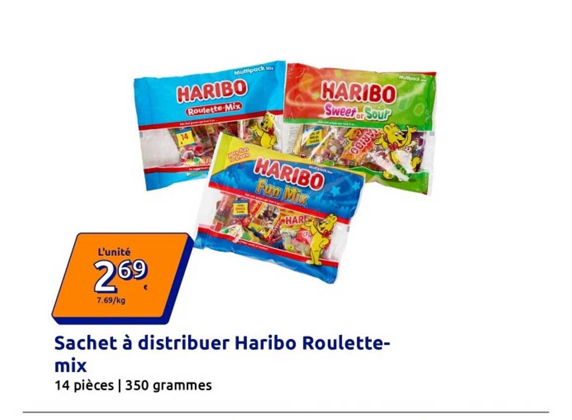 Sachet à distribuer Haribo Roulette-mix
