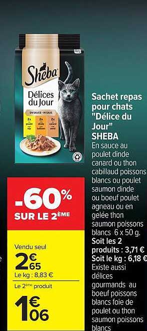 Sachet repas pour chats "Délice du Jour" SHEBA