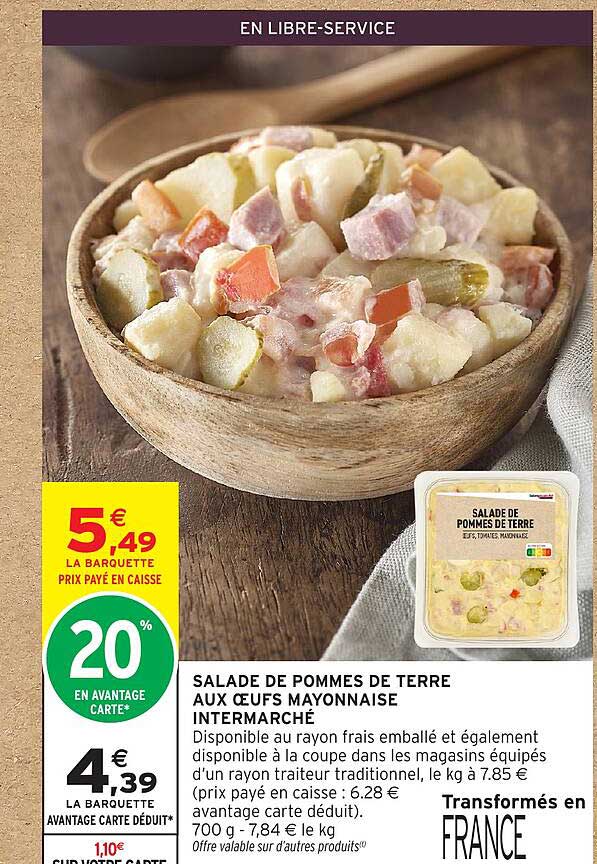 SALADE DE POMMES DE TERRE AUX OEUFS MAYONNAISE INTERMARCHÉ