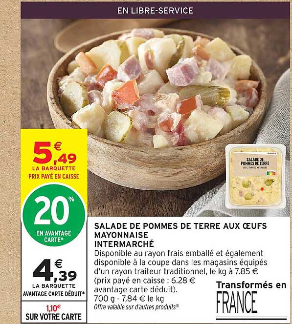 SALADE DE POMMES DE TERRE AUX ŒUFS MAYONNAISE INTERMARCHÉ