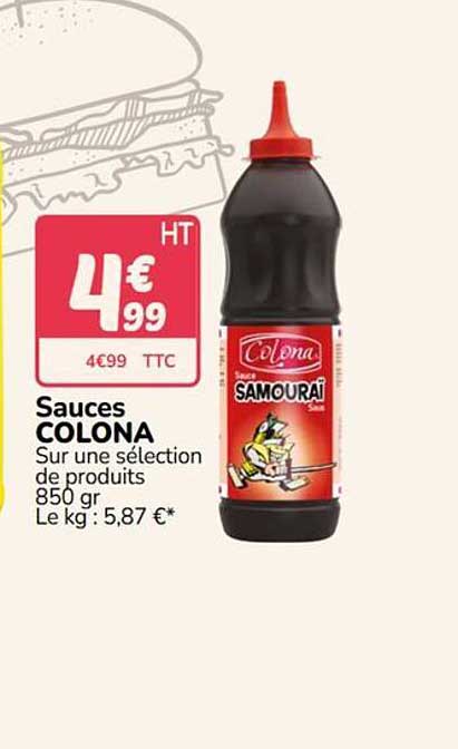 Sauces COLONA Sur une sélection de produits 850 gr Le kg : 5,87 €*