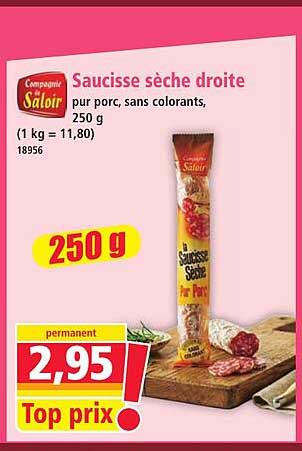 Saucisse sèche droite