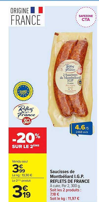 Saucisses de Montbéliard I.G.P. REFLETS DE FRANCE