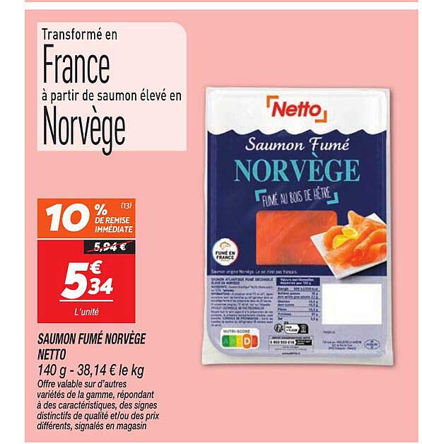 Saumon fumé Norvège Netto
