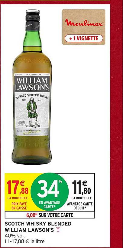 SCOTCH WHISKY BLENDED WILLIAM LAWSON'S