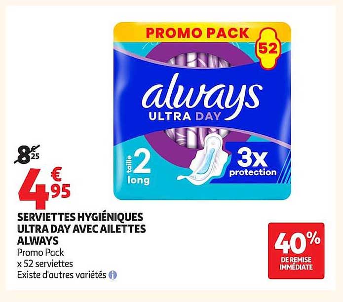 SERVIETTES HYGIÉNIQUES ULTRA DAY AVEC AILETTES ALWAYS