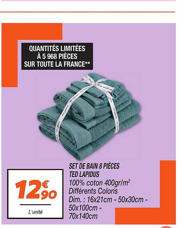 SET DE BAIN 8 PIÈCES TED LAPIDUS