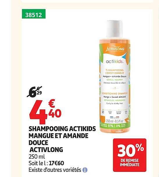 SHAMPOOING ACTIKIDS MANGUE ET AMANDE DOUCE ACTIVLONG