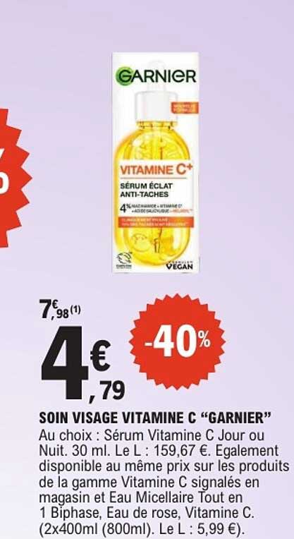SOIN VISAGE VITAMINE C “GARNIER”