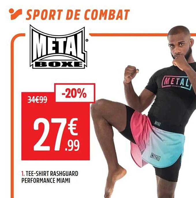 SPORT DE COMBAT METAL BOXE 1. TEE-SHIRT RASHGUARD PERFORMANCE MIAMI