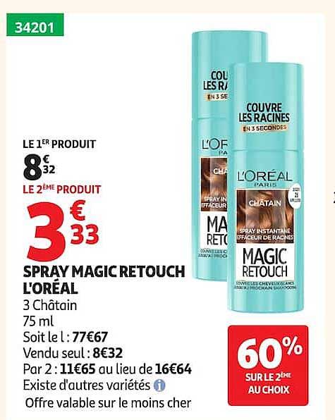 SPRAY MAGIC RETOUCH L'OREAL 3 Châtain 75 ml