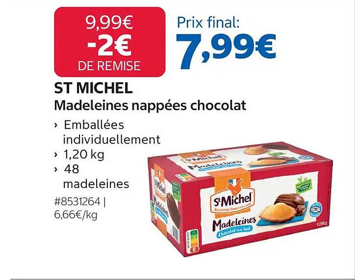 ST MICHEL Madeleines nappées chocolat