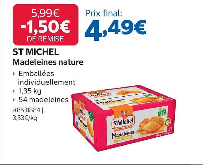ST MICHEL Madeleines nature