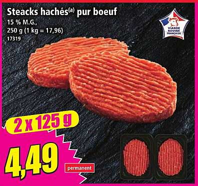 Steacks hachés(a) pur boeuf