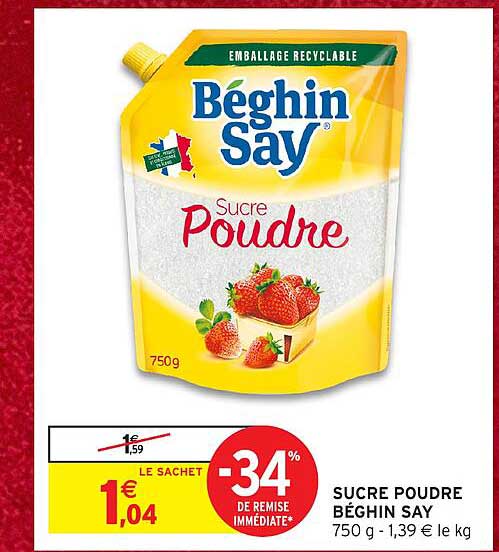 SUCRE POUDRE BÉGHIN SAY 750 g