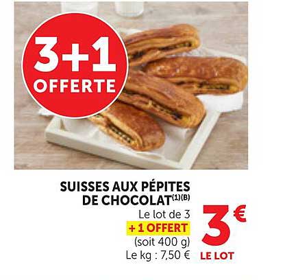 SUISES AUX PÉPITES DE CHOCOLAT