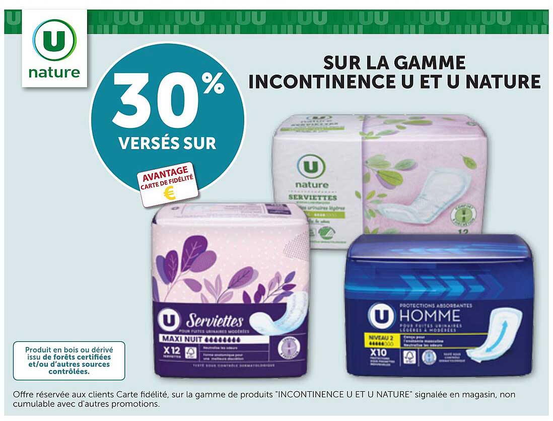 SUR LA GAMME INCONTINENCE U ET U NATURE