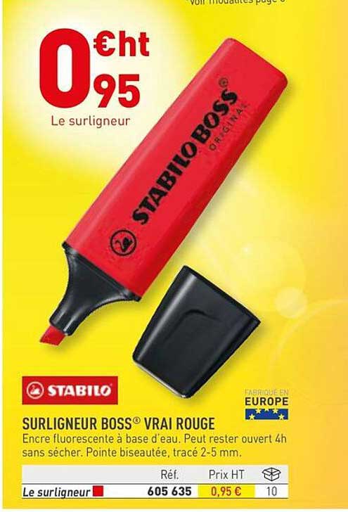SURLIGNEUR BOSS® VRAI ROUGE