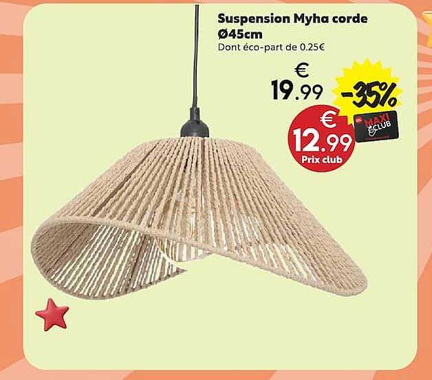 Suspension Myha corde Ø45cm