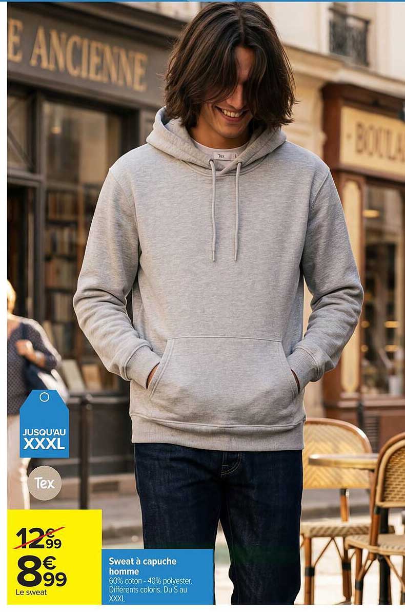 Sweat à capuche homme