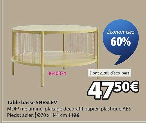 Table basse SNESLEV