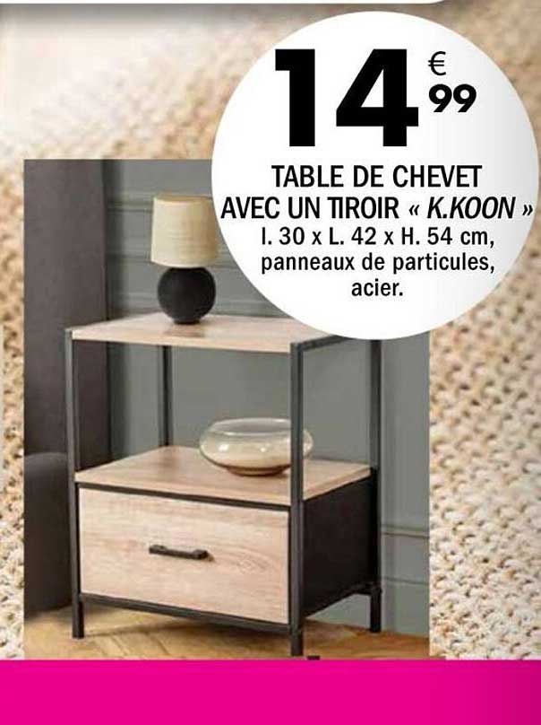 TABLE DE CHEVET AVEC UN TIROIR « K.KOON »
